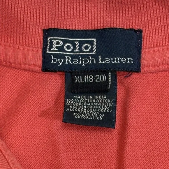 Polo Ralph Lauren Lot 2 Shirts Boy XL 18-20 Youth Golf Preppy Salmon Blue School - Picture 8 of 10